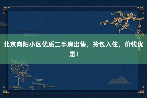 北京向阳小区优质二手房出售，拎包入住，价钱优惠！